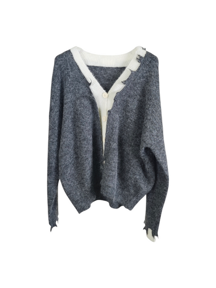 CARDIGAN CON TAGLIO IRREGOLARE